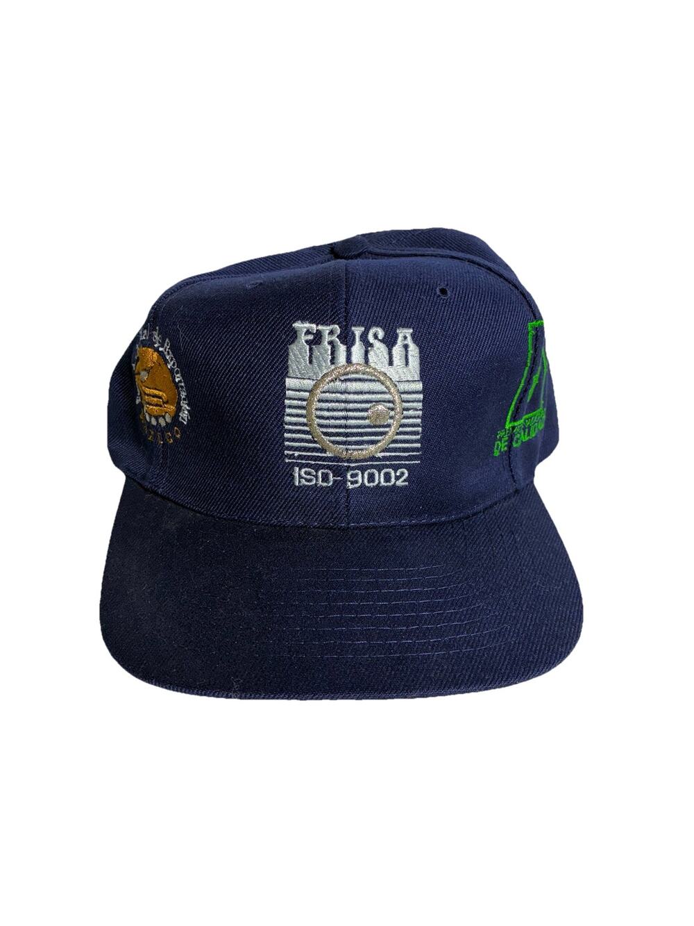 Vintage 90s FRISA Mexico Industrial Promo Hat Nissin Snapback Cap Wool Blue